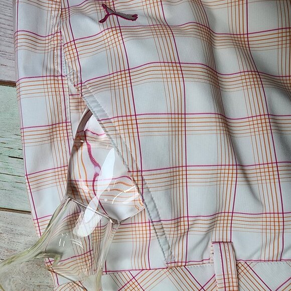 Puma Men’s 40 Plaid Golf Shorts Orange White Performance Flat Front New - Picture 7 of 10